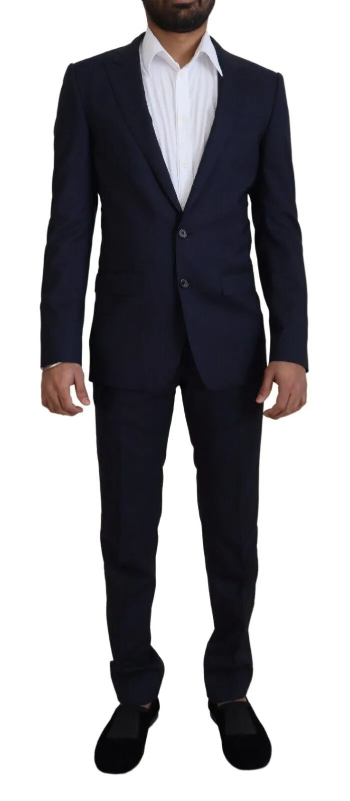 Dolce & Gabbana Men's Elegant Black Wool-Silk Slim Fit Suit