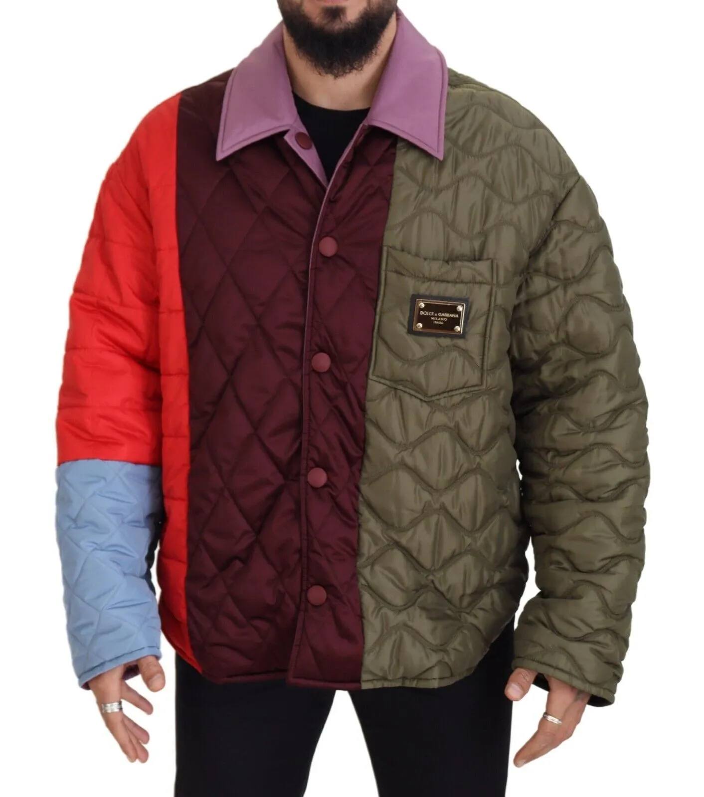 Dolce & Gabbana Men's Elegant Quilted Multicolor Jacket