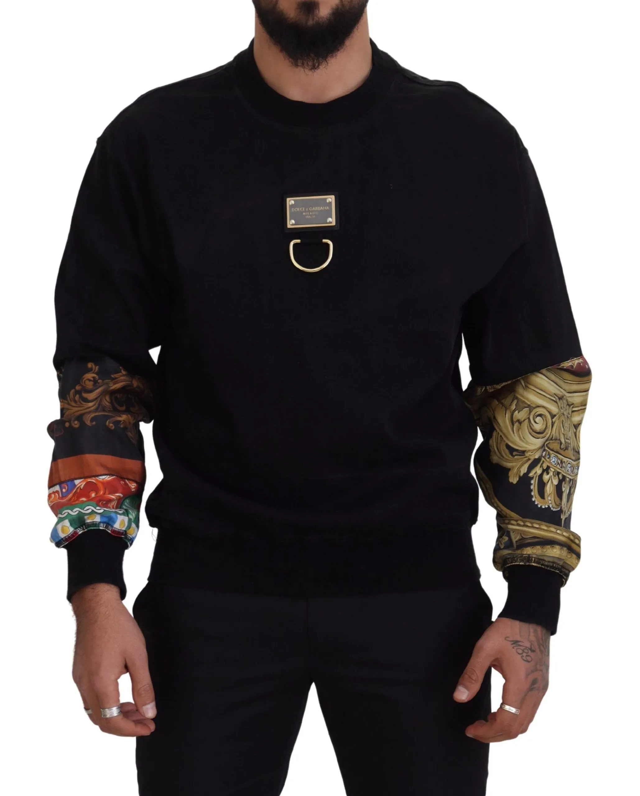 Dolce & Gabbana Men's Sleek Cotton Silk Crewneck Pullover Sweater