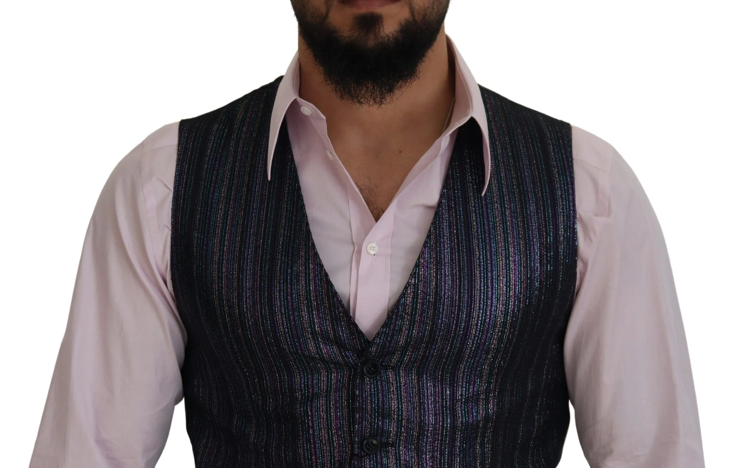 Dolce & Gabbana Men's Multicolor Formal Dress Vest Luxury Blend