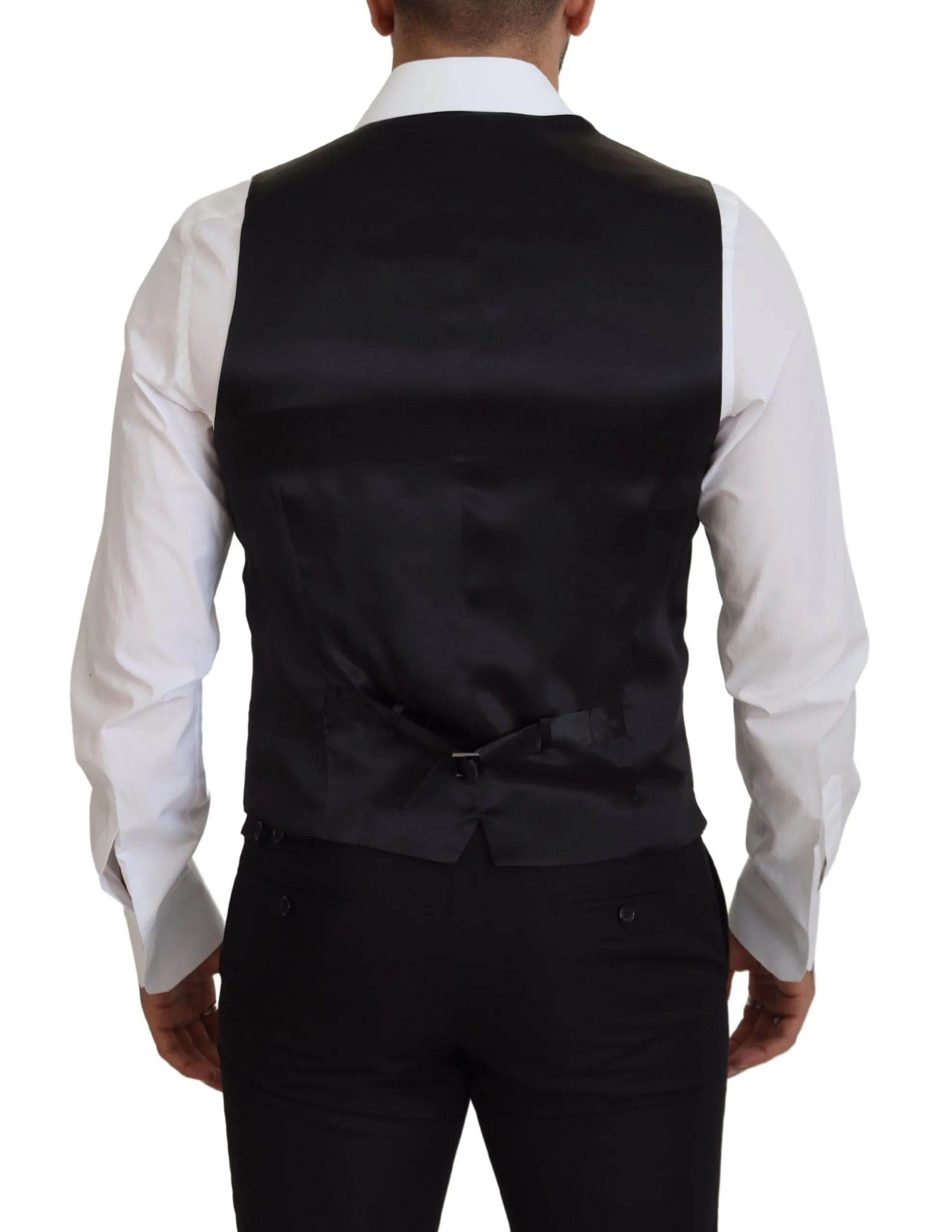 Dolce & Gabbana Men's Elegant Black Single-Breasted Dress Vest