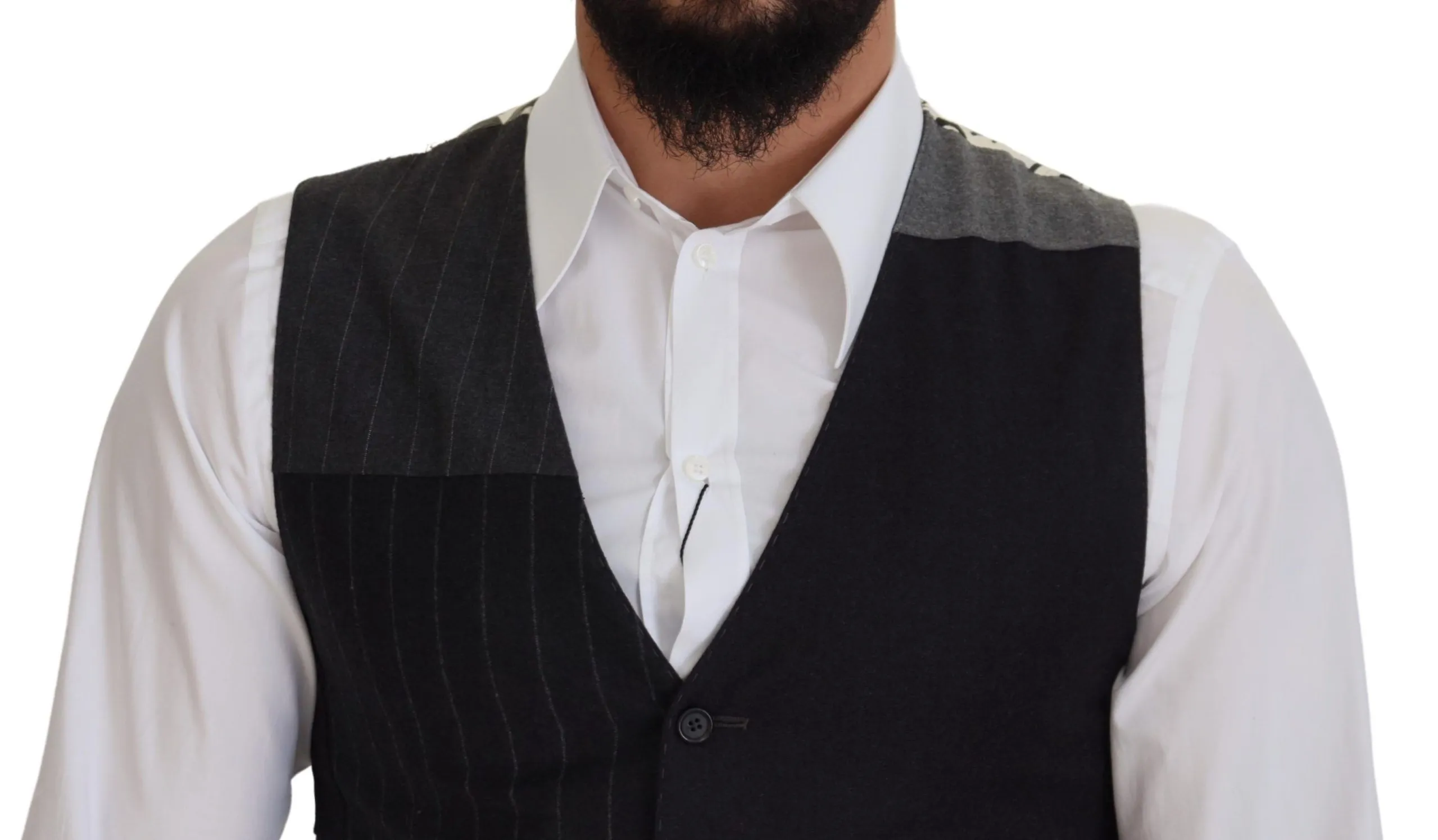 Dolce & Gabbana Men's Elegant Black Striped Formal Dress Vest