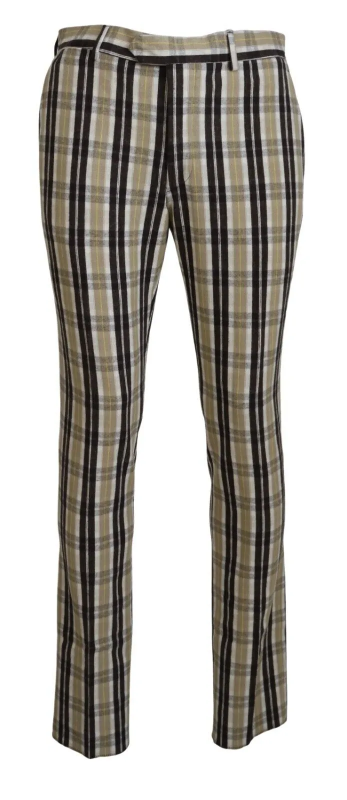 BENCIVENGA Men's Chic Multicolor Checkered Cotton Pants