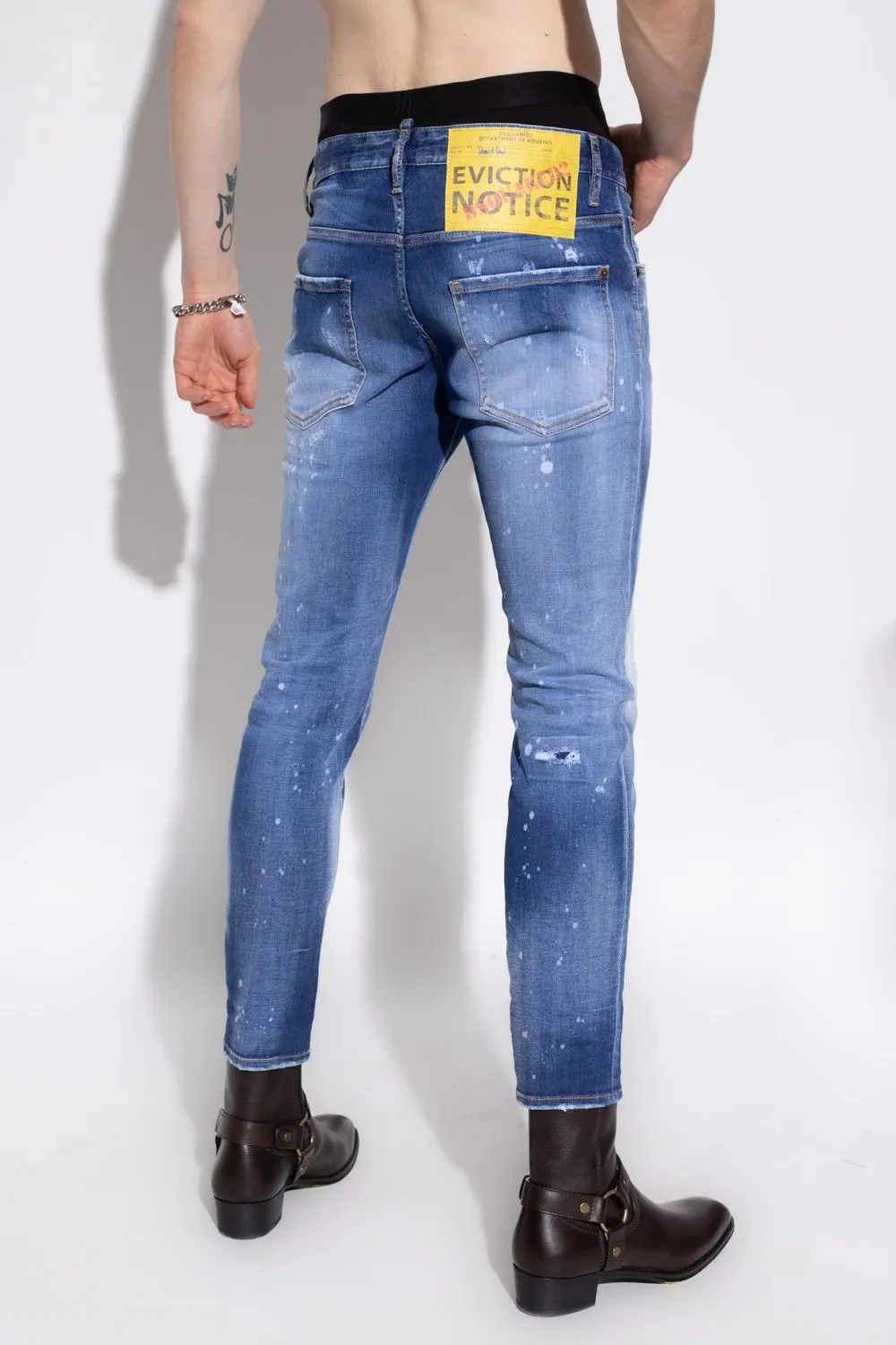 Dsquared² Men's Chic Distressed Skater Denim Splatter