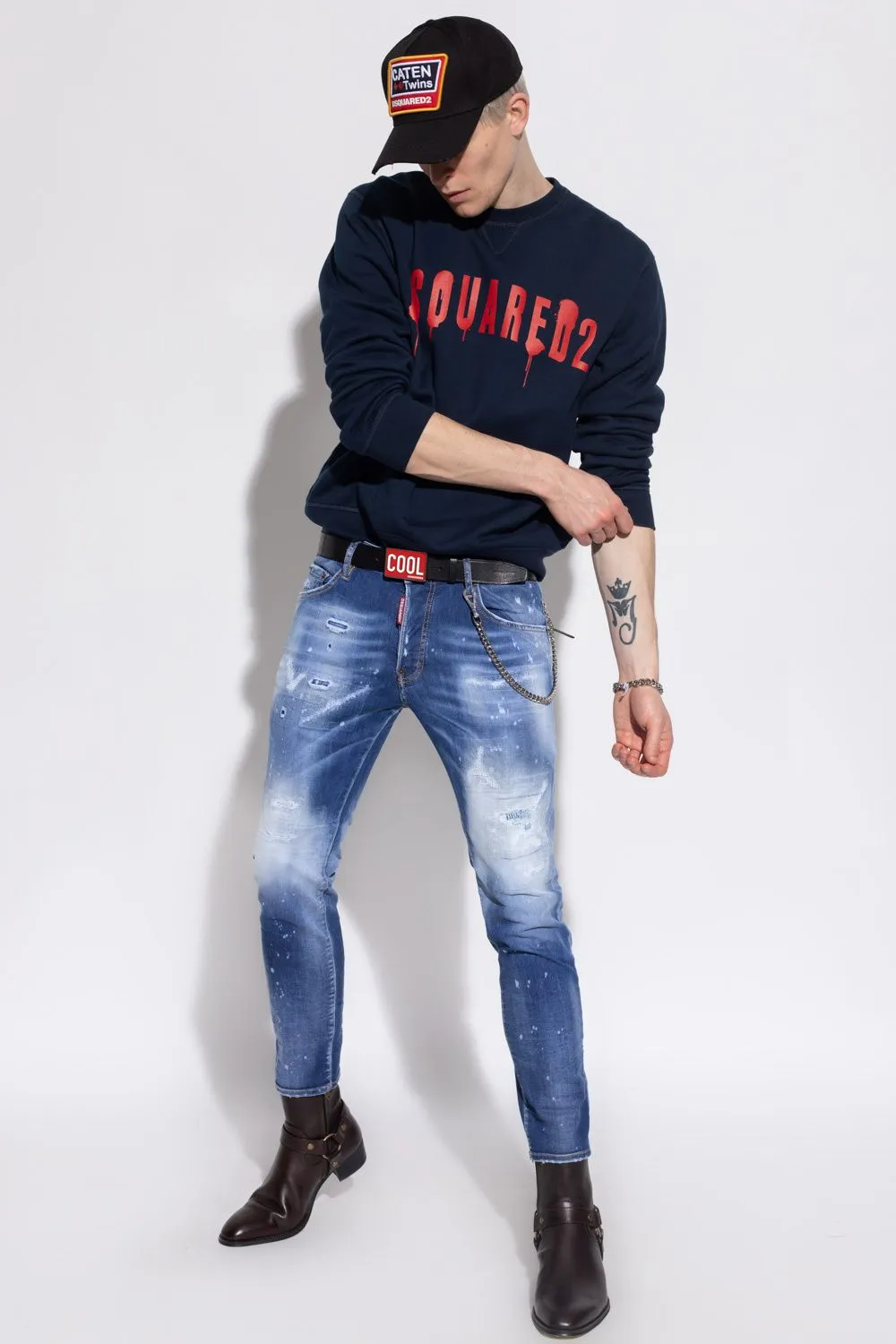 Dsquared² Men's Chic Distressed Skater Denim Splatter