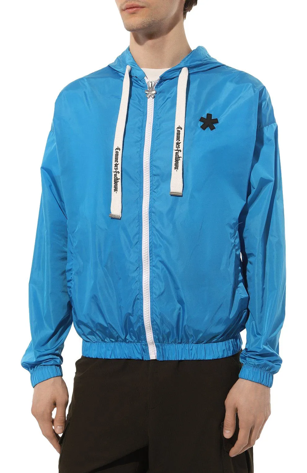Comme Des Fuckdown Men's Elite Light Blue Nylon Rain Jacket
