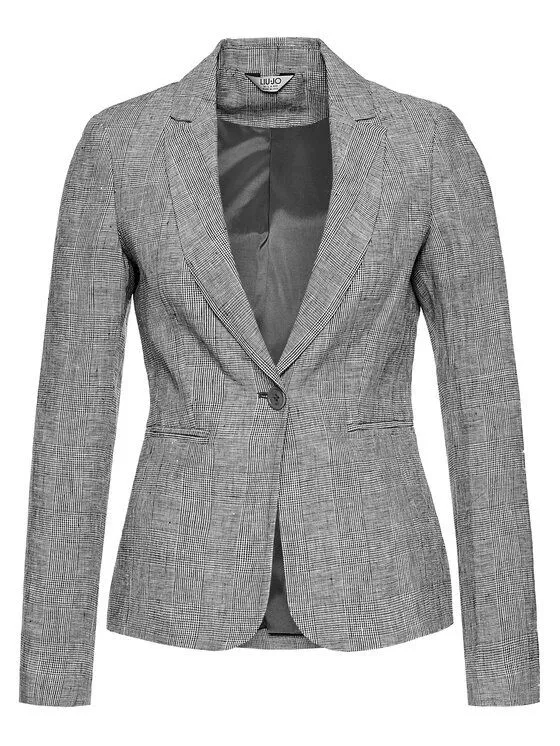 Liu Jo Women's Chic Check Pattern Linen Jacket