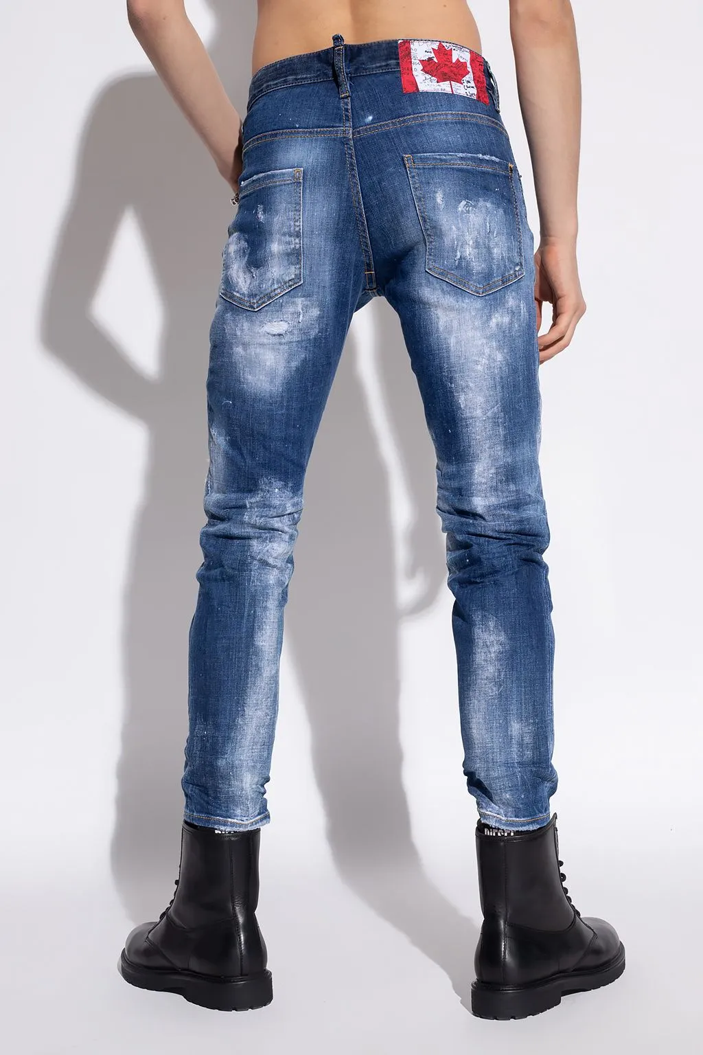 Dsquared² Men's Skater Distressed Jeans with Paint Splatter