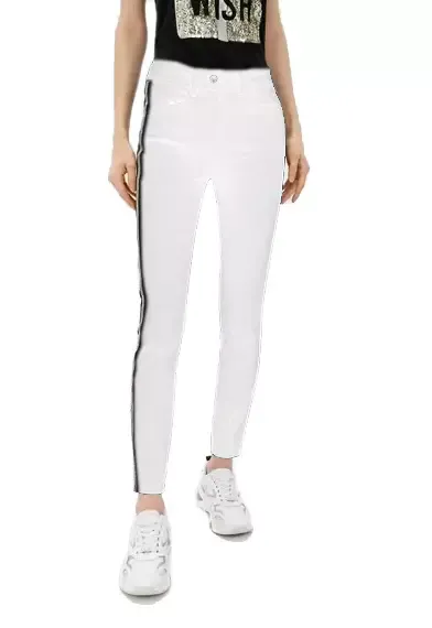 Liu Jo Women's Chic White Trousers with Contrast Side Bands