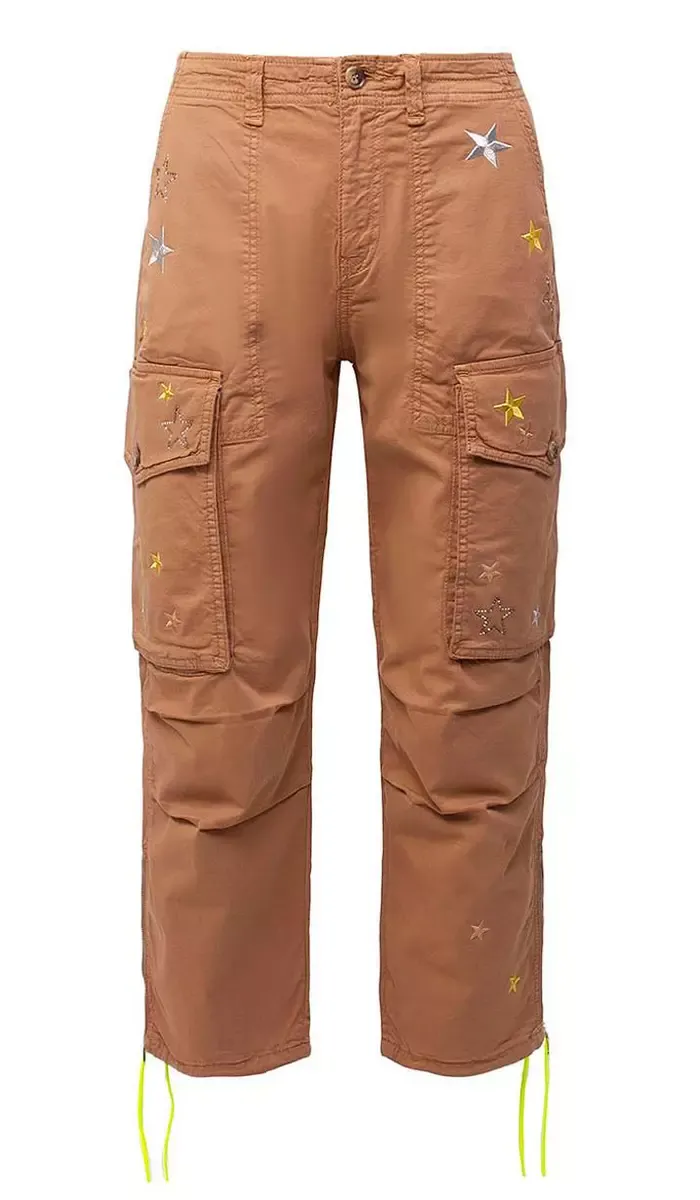 Liu Jo Women's Star-Embellished Cotton Cargo Pants