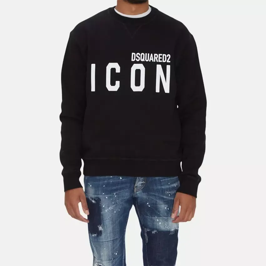 Dsquared² Men's Chic Black Cotton Logo Sweatshirt
