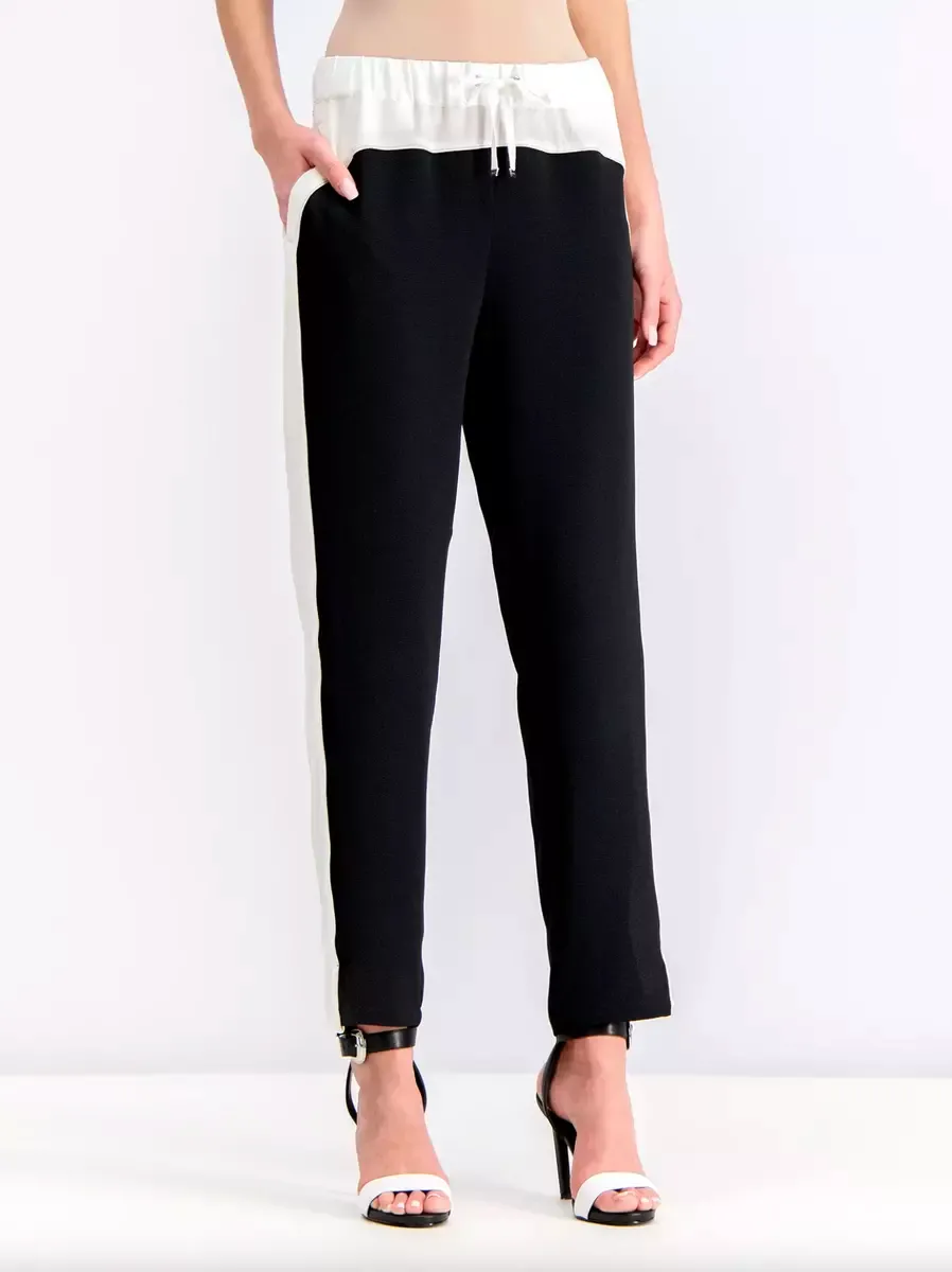 Liu Jo Women's Chic Black and White Stretch Pants