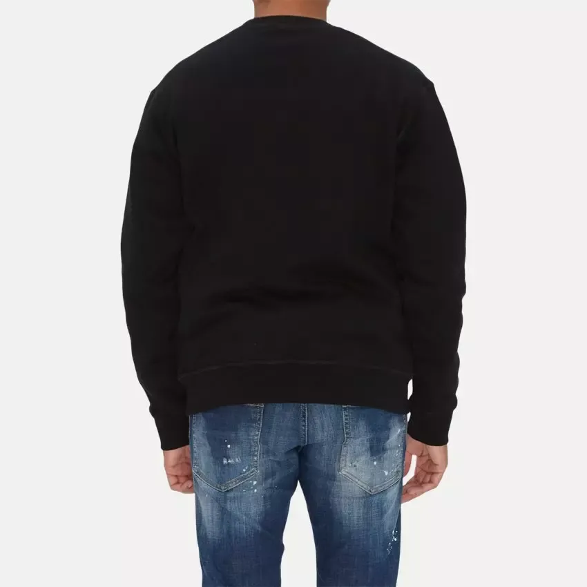 Dsquared² Men's Chic Black Cotton Logo Sweatshirt