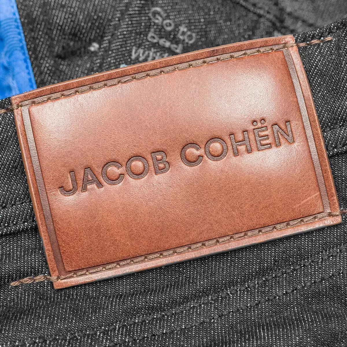 Jacob Cohen Men's Elegant Gray Denim with Brown Leather Accent