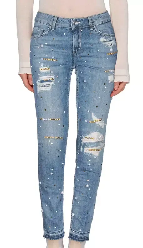 Liu Jo Women's Beaded Elegance Intermediate Wash Denim