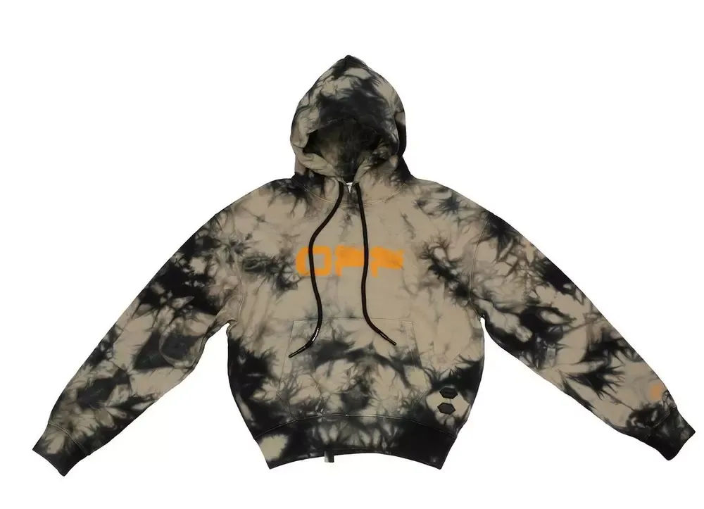 Off-White Men's Tie Dye Print 100% Cotton Hoodie
