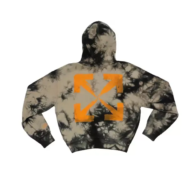 Off-White Men's Tie Dye Print 100% Cotton Hoodie