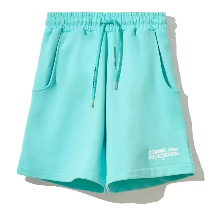 Comme Des Fuckdown Women's Light Blue Cotton Bermuda Shorts with Logo Print