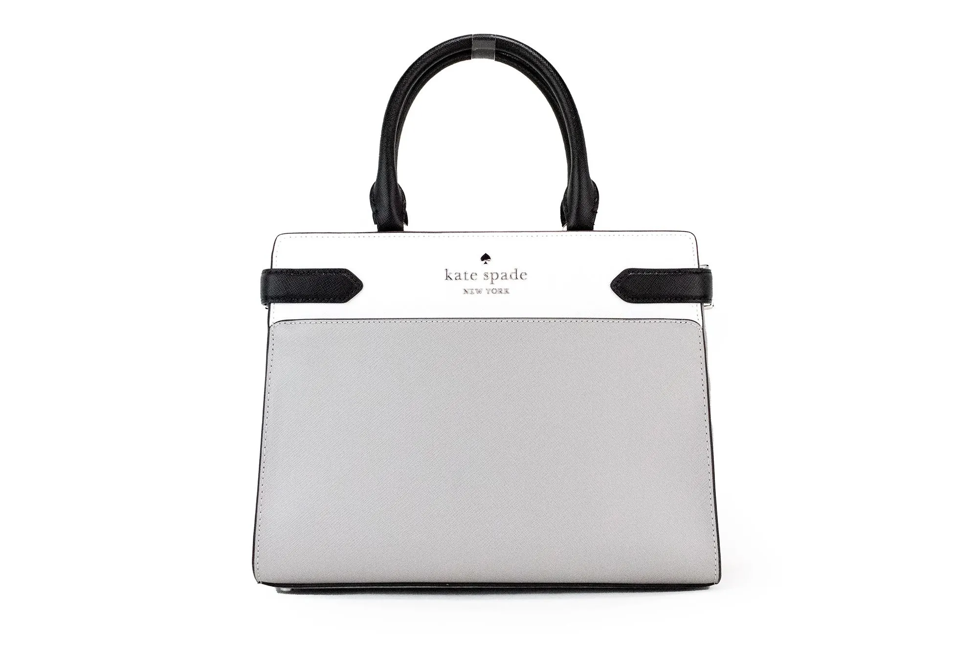 Kate Spade Women's Staci Nimbus Grey Colorblock Medium Leather Crossbody Satchel Handbag