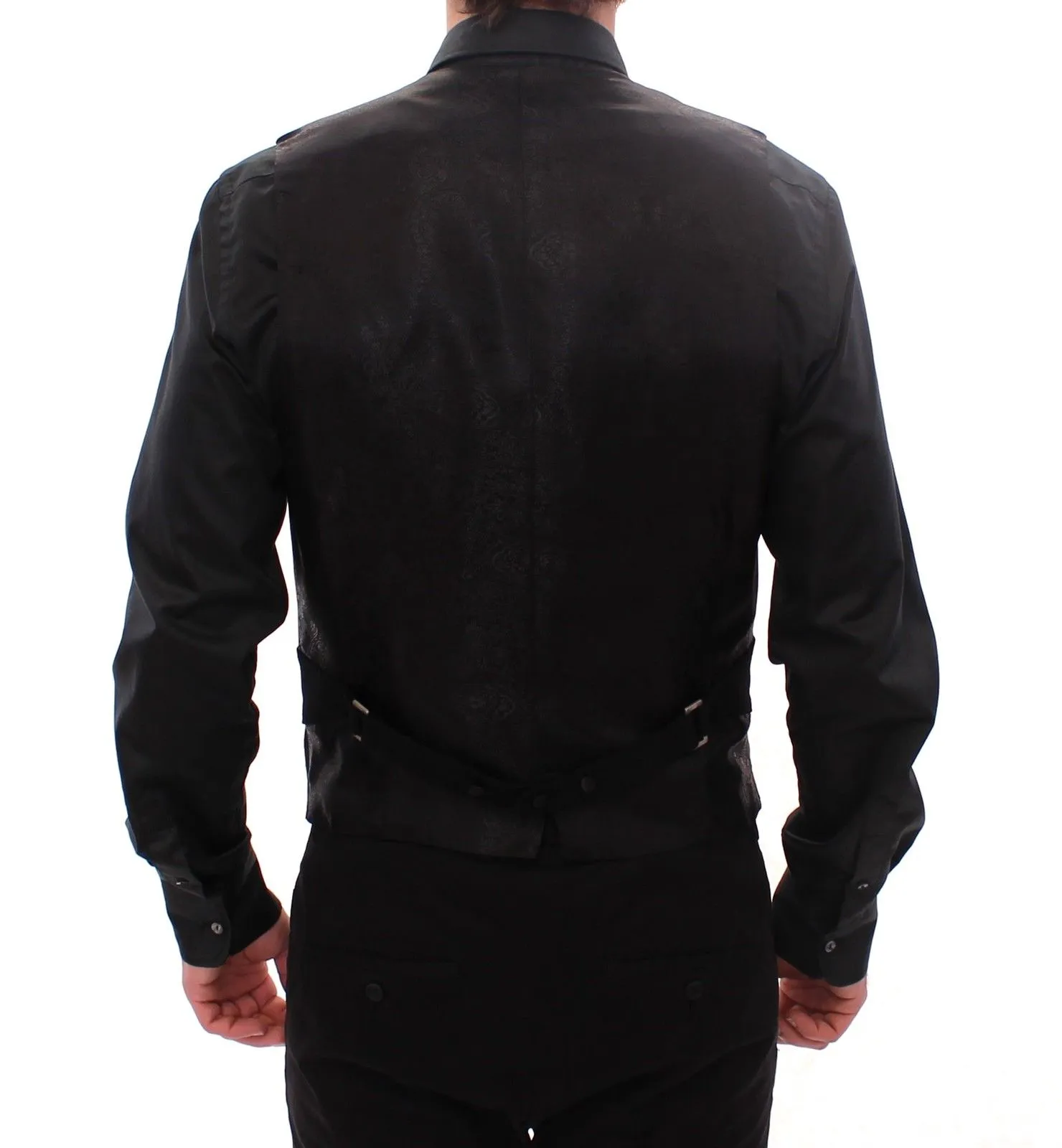 Dolce & Gabbana Men's Black Wool Single Breasted Vest Gilet