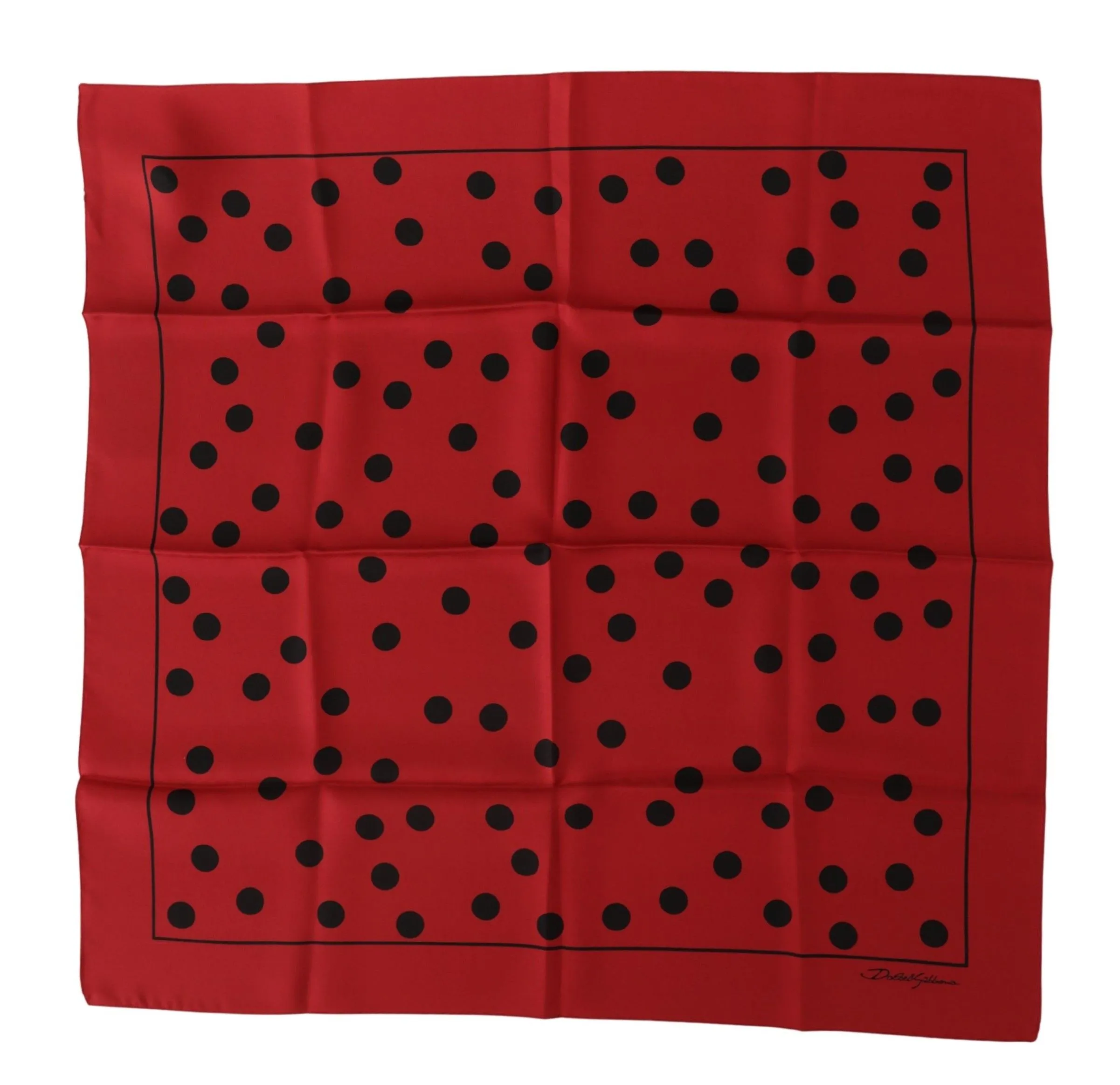 Dolce & Gabbana Men's Elegant Red Polka Dot Silk Square Scarf