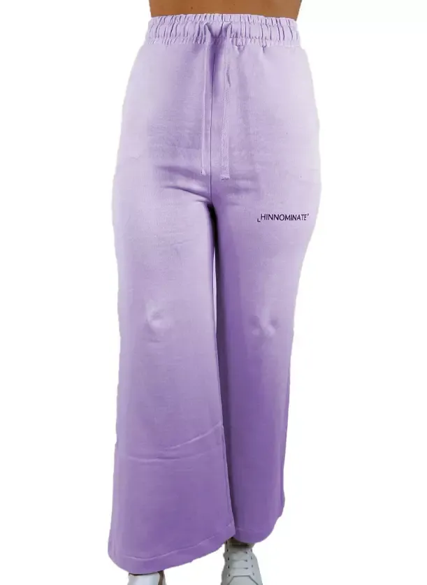 Hinnominate Women's Elegant Cotton Palazzo Pants with Logo Detail