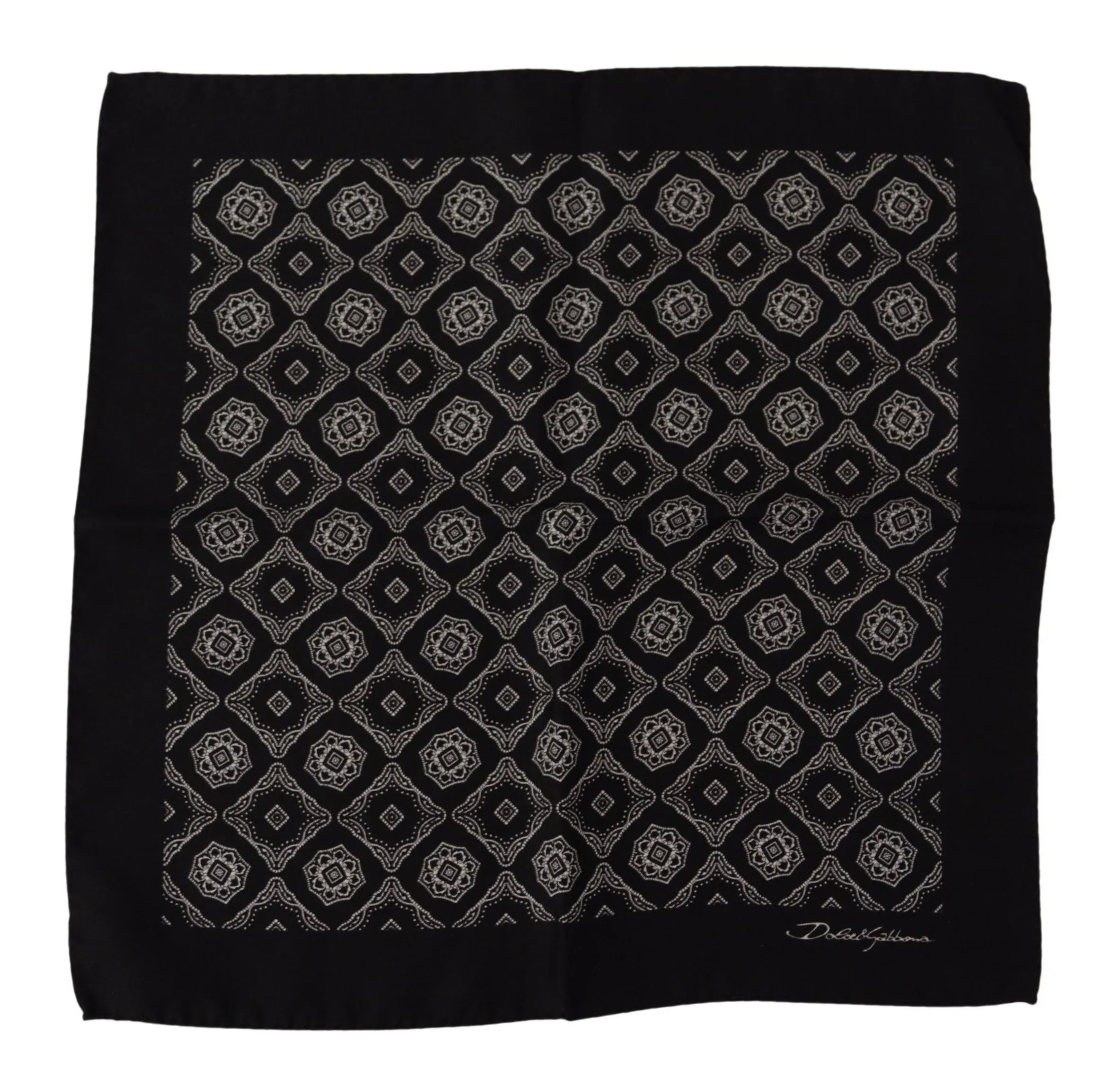 Dolce & Gabbana Men's Elegant Geometric Silk Square Scarf