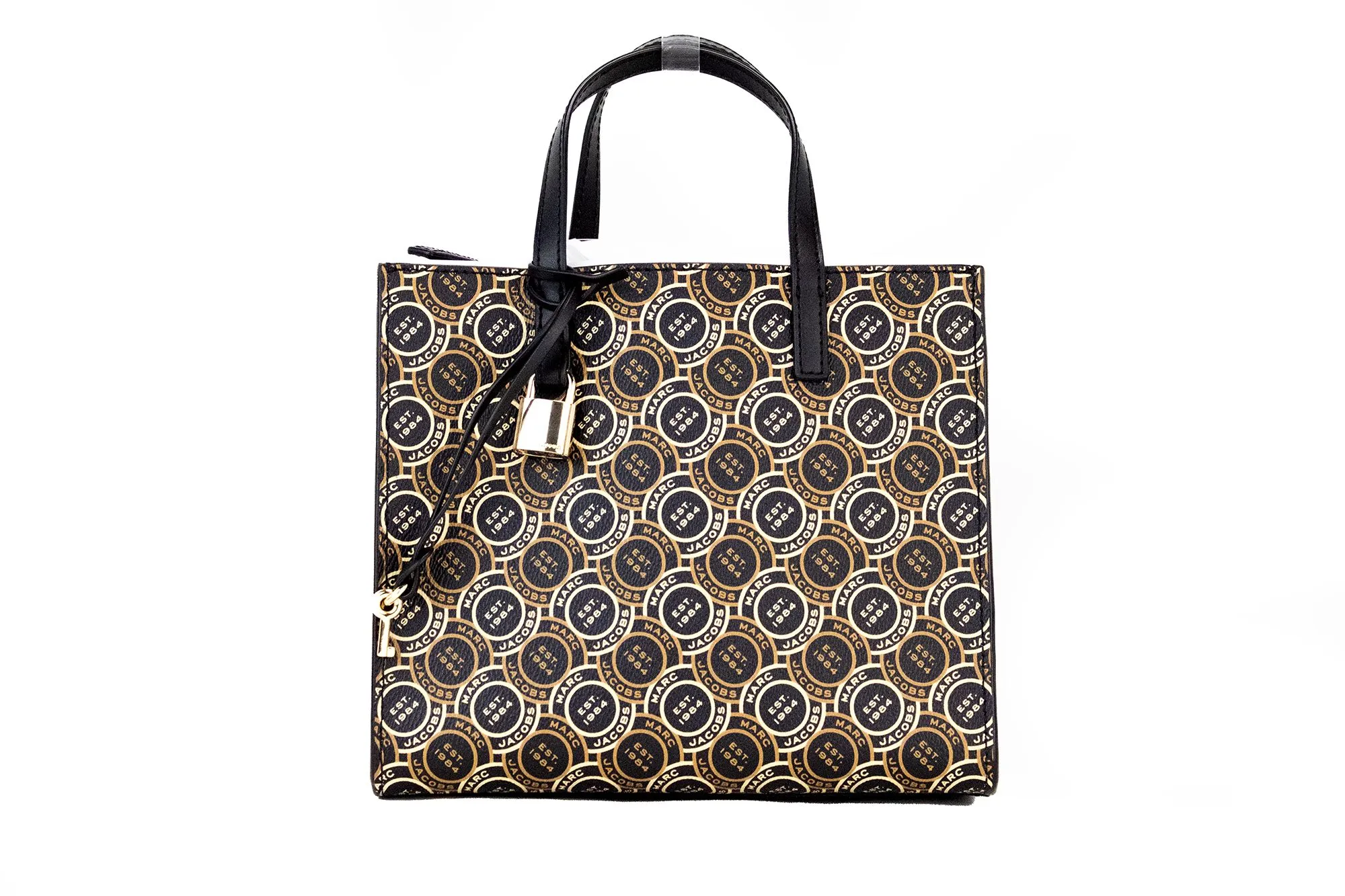 Marc Jacobs Women's Mini Grind Signet Printed Leather Crossbody Tote Handbag Purse