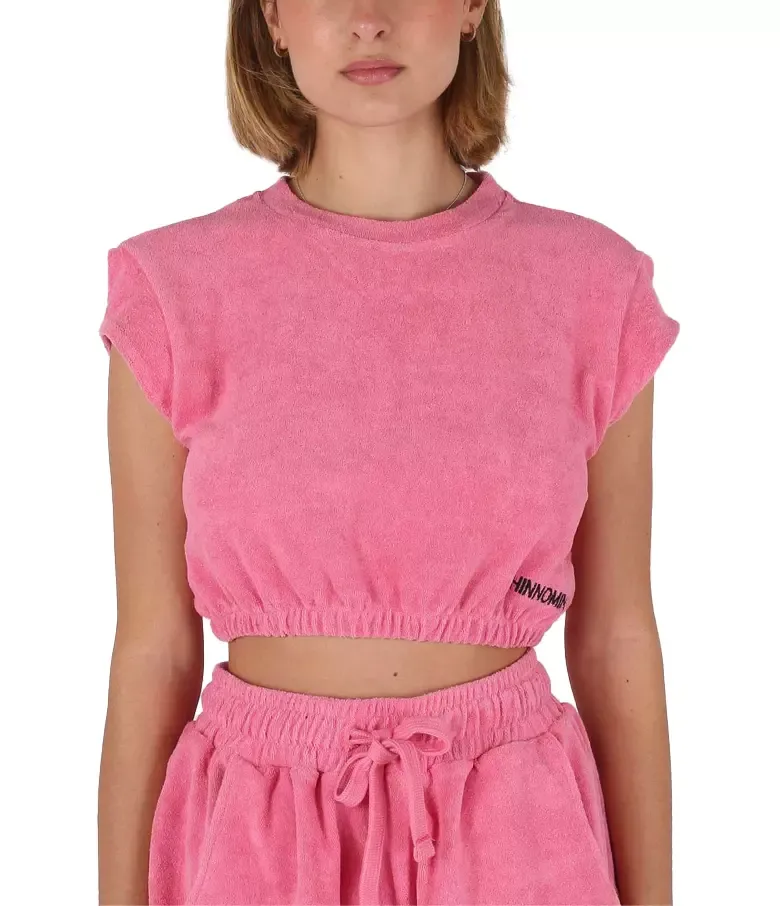 Hinnominate Women's Chic Sleeveless Cotton Blend Top with Embroidery