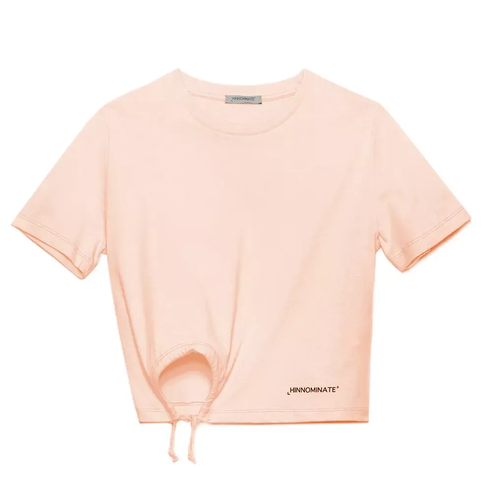 Hinnominate Women's Chic Knotted Pink Cotton Tee