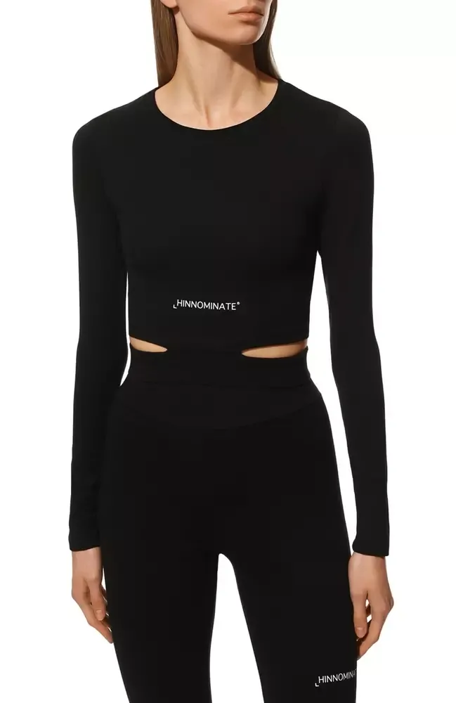 Hinnominate Women's Elegant Long-Sleeved Elastic Waist Tee