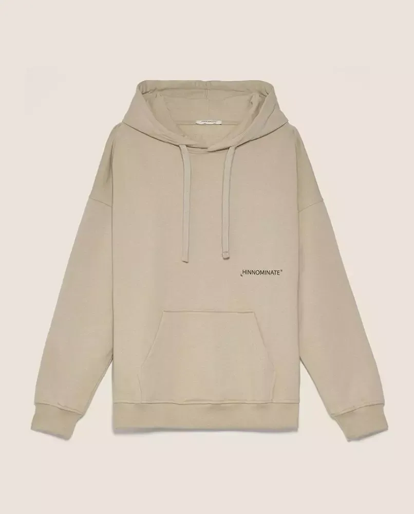 Hinnominate Women's Beige Comfort Fit Italian Hoodie