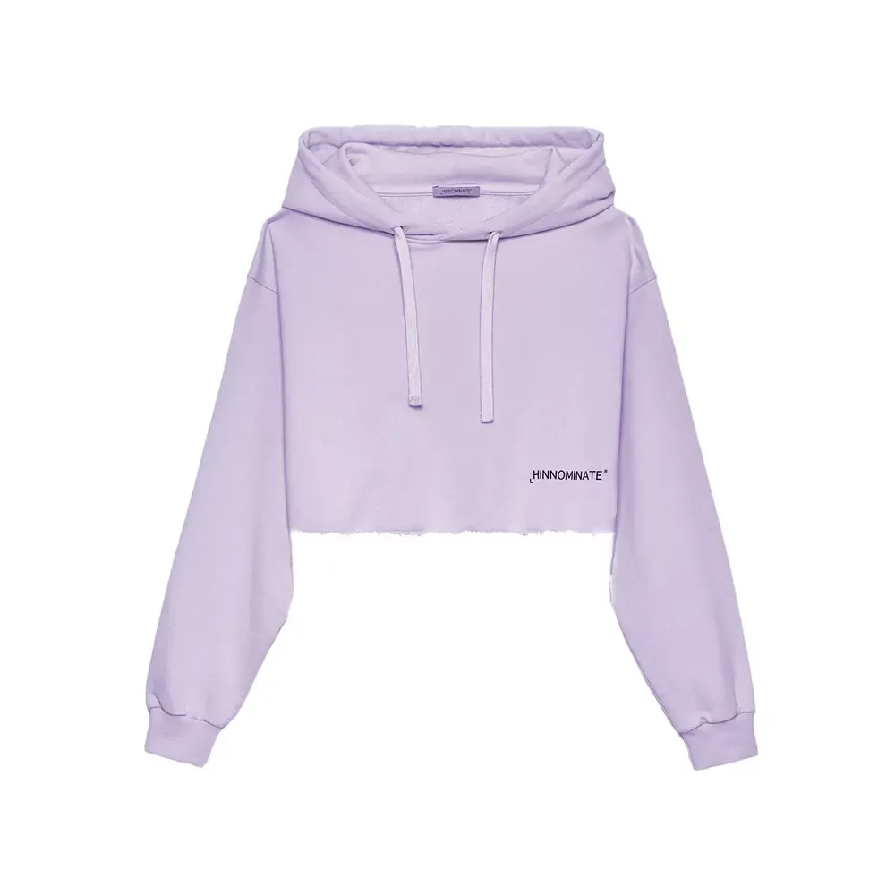 Hinnominate Women's Lilac Cotton Hooded Sweatshirt - Made in Italy