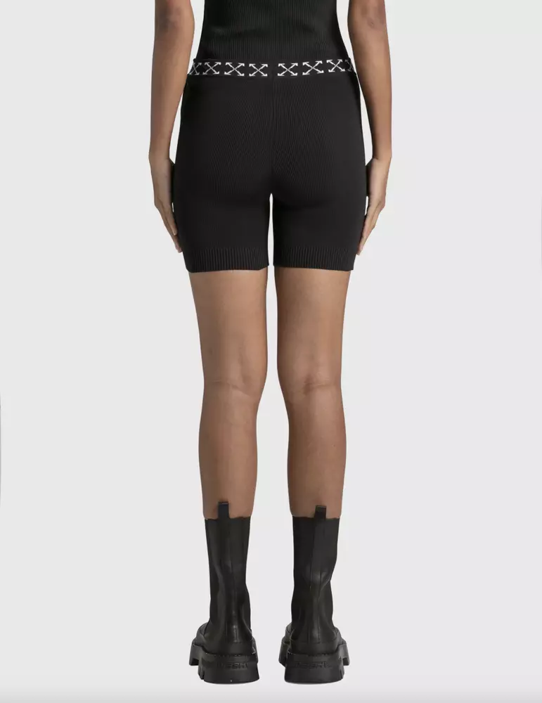 Off-White Women's Sleek Elastic Logo Band Shorts