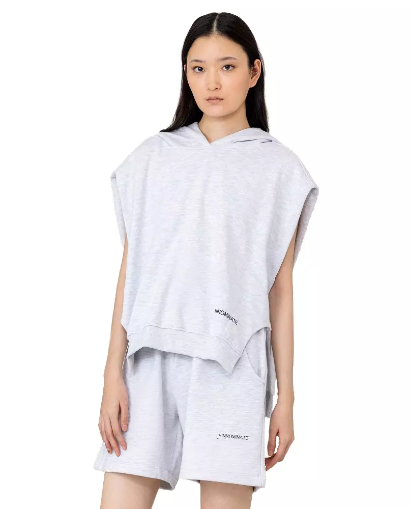 Hinnominate Women's Chic Sleeveless Cotton Hooded Sweatshirt