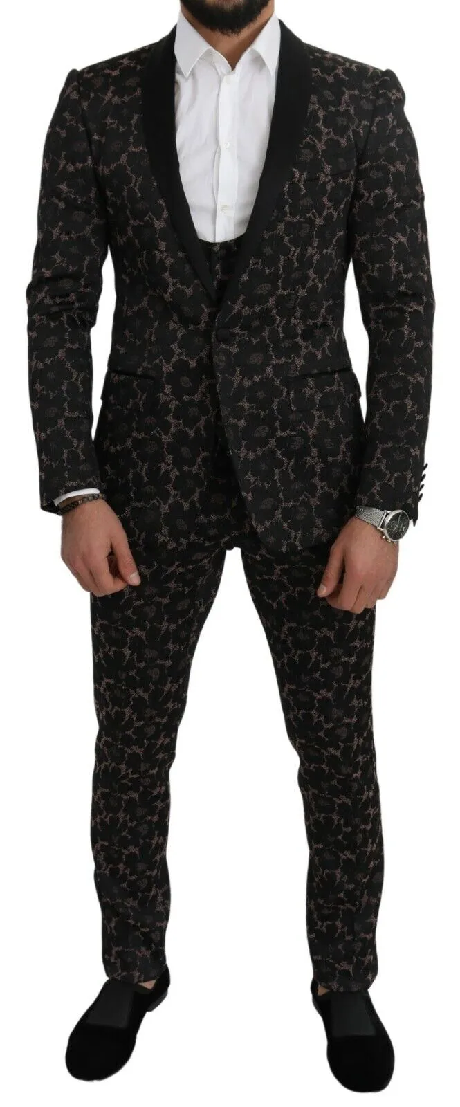 Dolce & Gabbana Men's Elegant Floral Slim Fit Suit