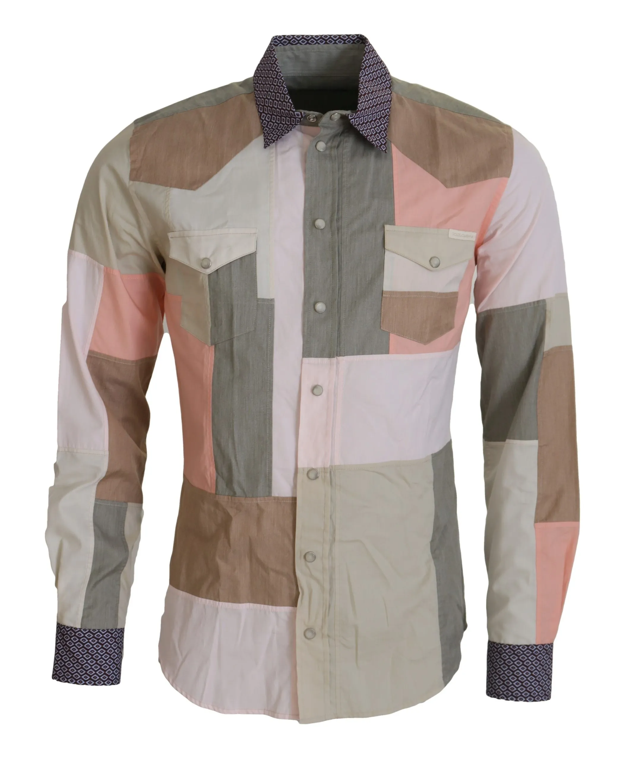 Dolce & Gabbana Men's Elegant Multicolor Slim Fit Casual Shirt