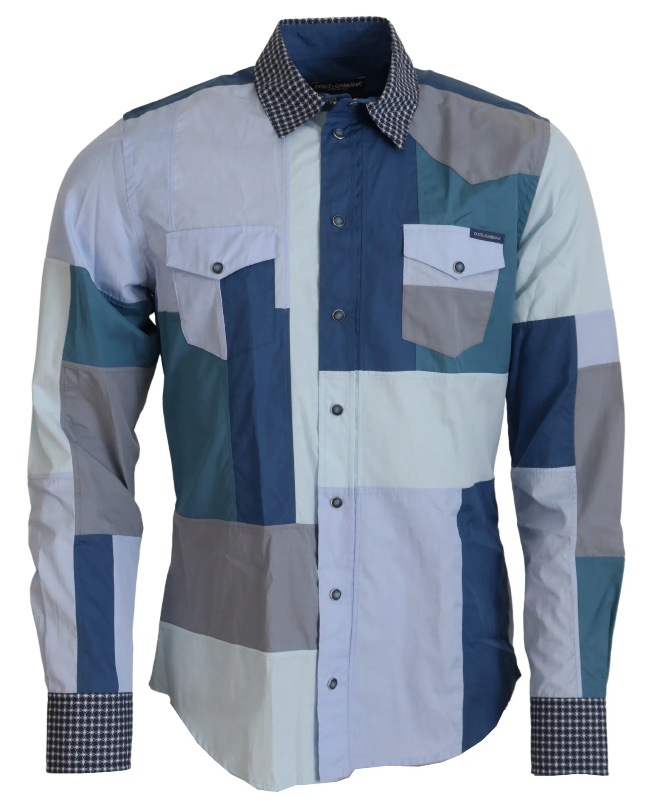 Dolce & Gabbana Men's Elegant Multicolor Slim Fit Casual Shirt