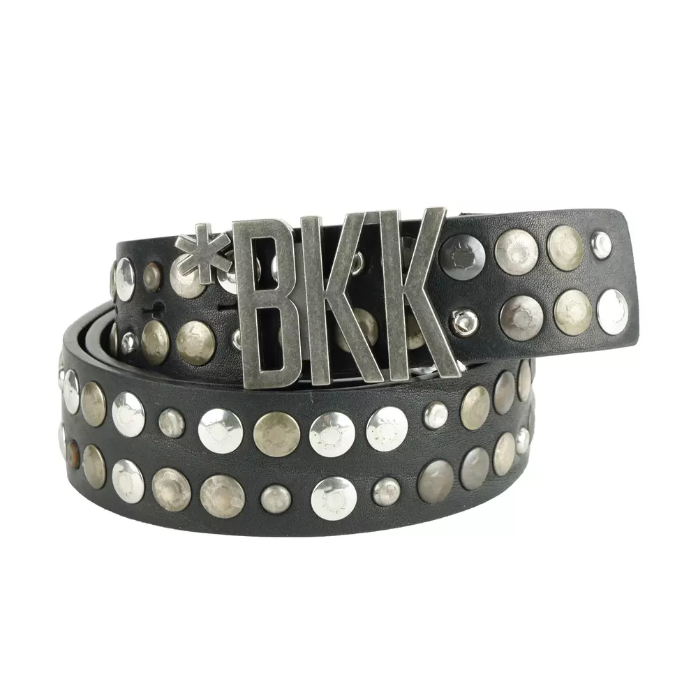 Bikkembergs Men's Elegant Black Calfskin Leather Belt