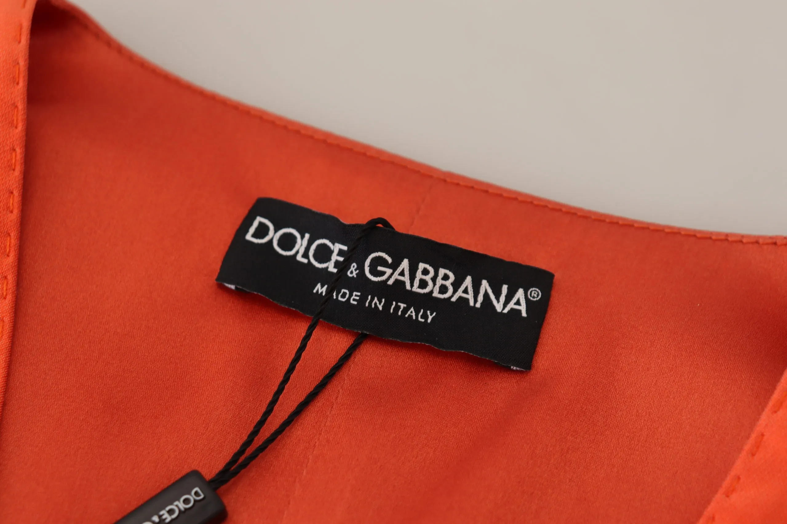 Dolce & Gabbana Women's Elegant Orange Silk Waistcoat