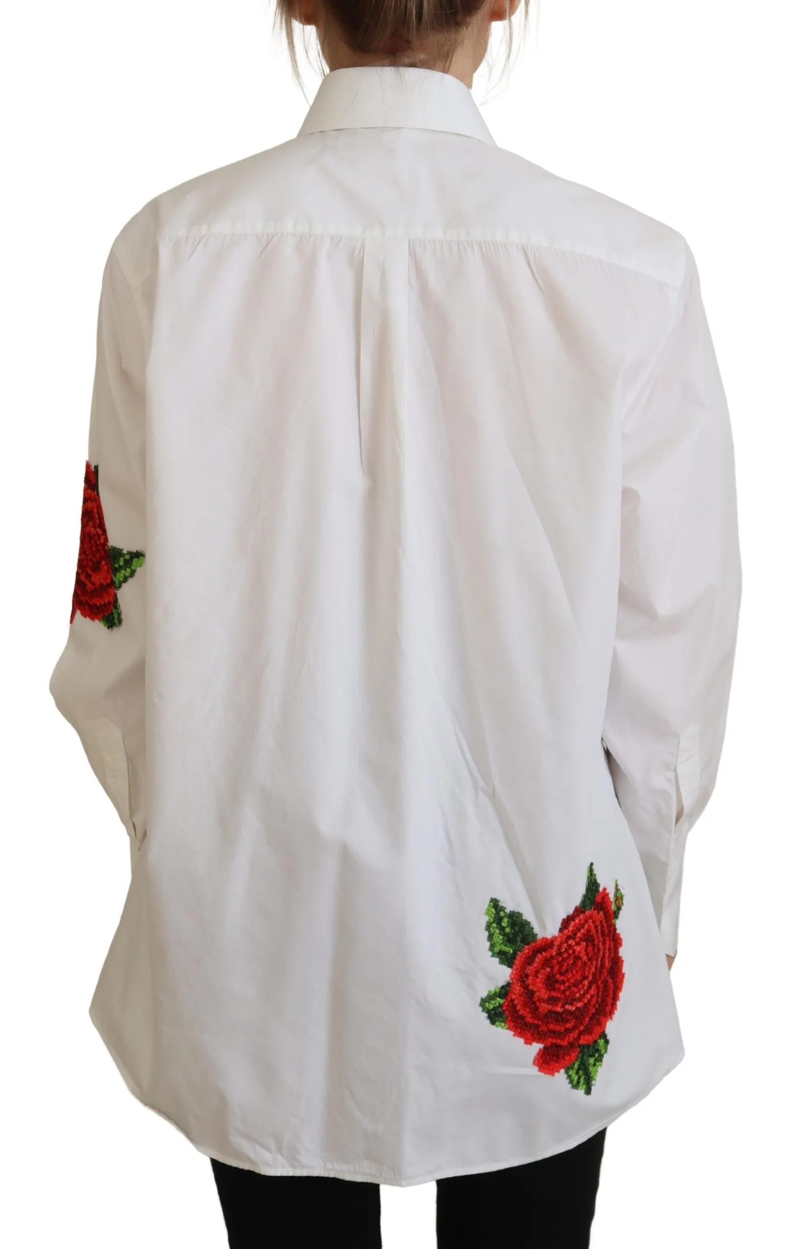 Dolce & Gabbana Women's Elegant Floral Embroidered Silk Blend Shirt