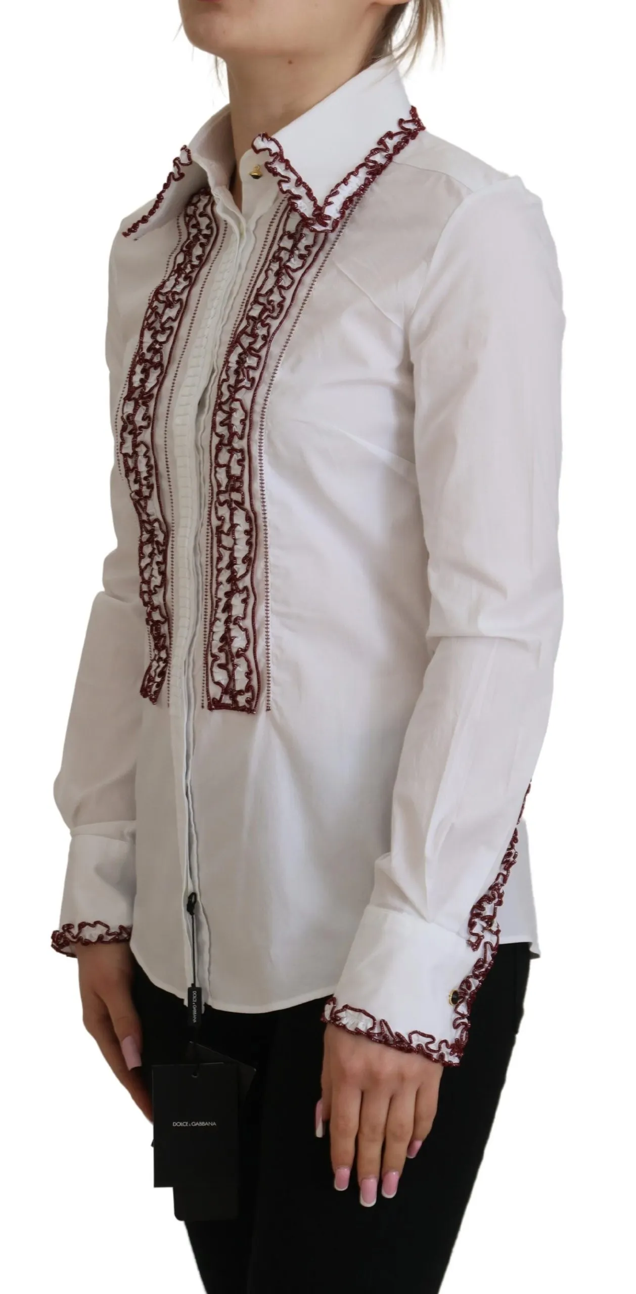 Dolce & Gabbana Women's Elegant White Cotton Polo Top