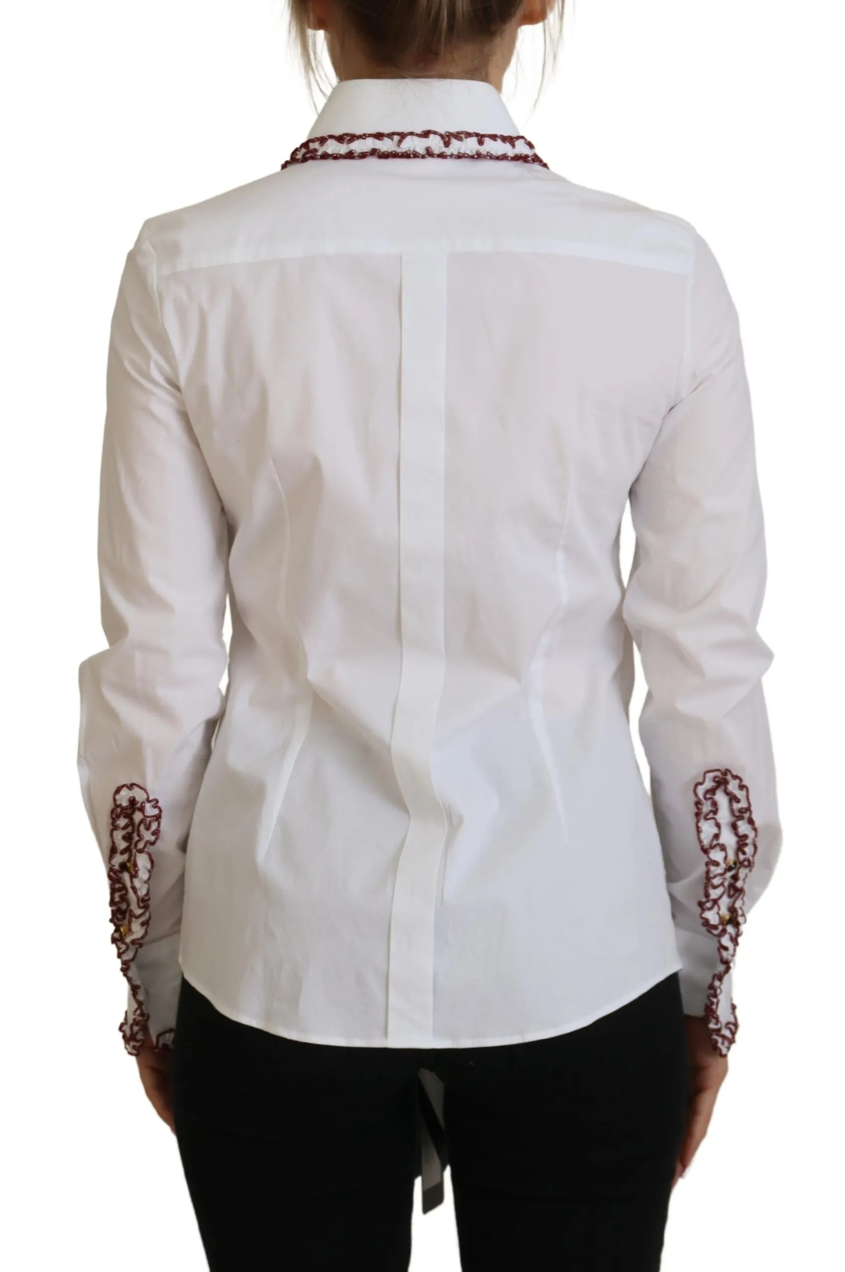 Dolce & Gabbana Women's Elegant White Cotton Polo Top