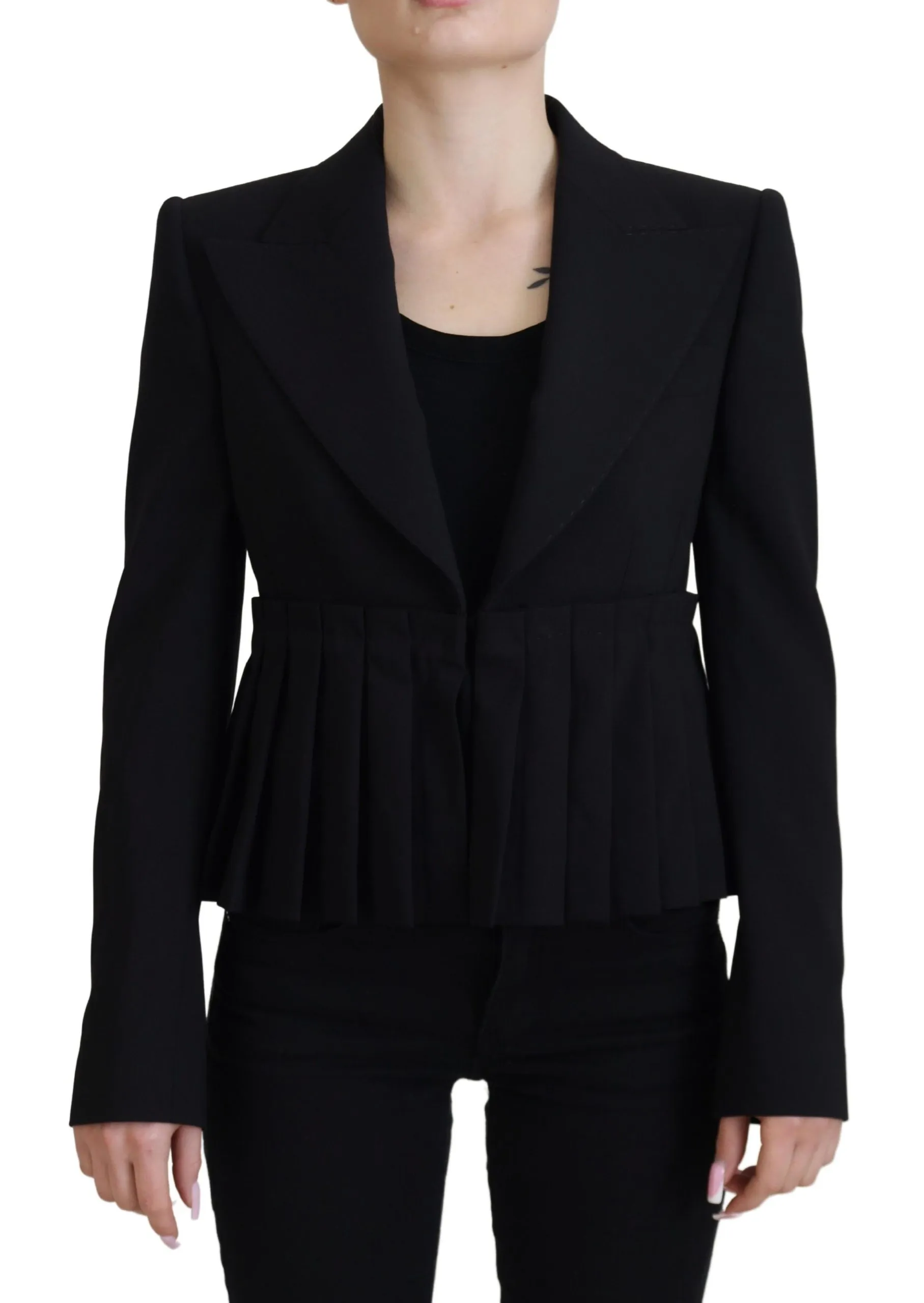 Dolce & Gabbana Women's Elegant Black Stretch Wool Blazer