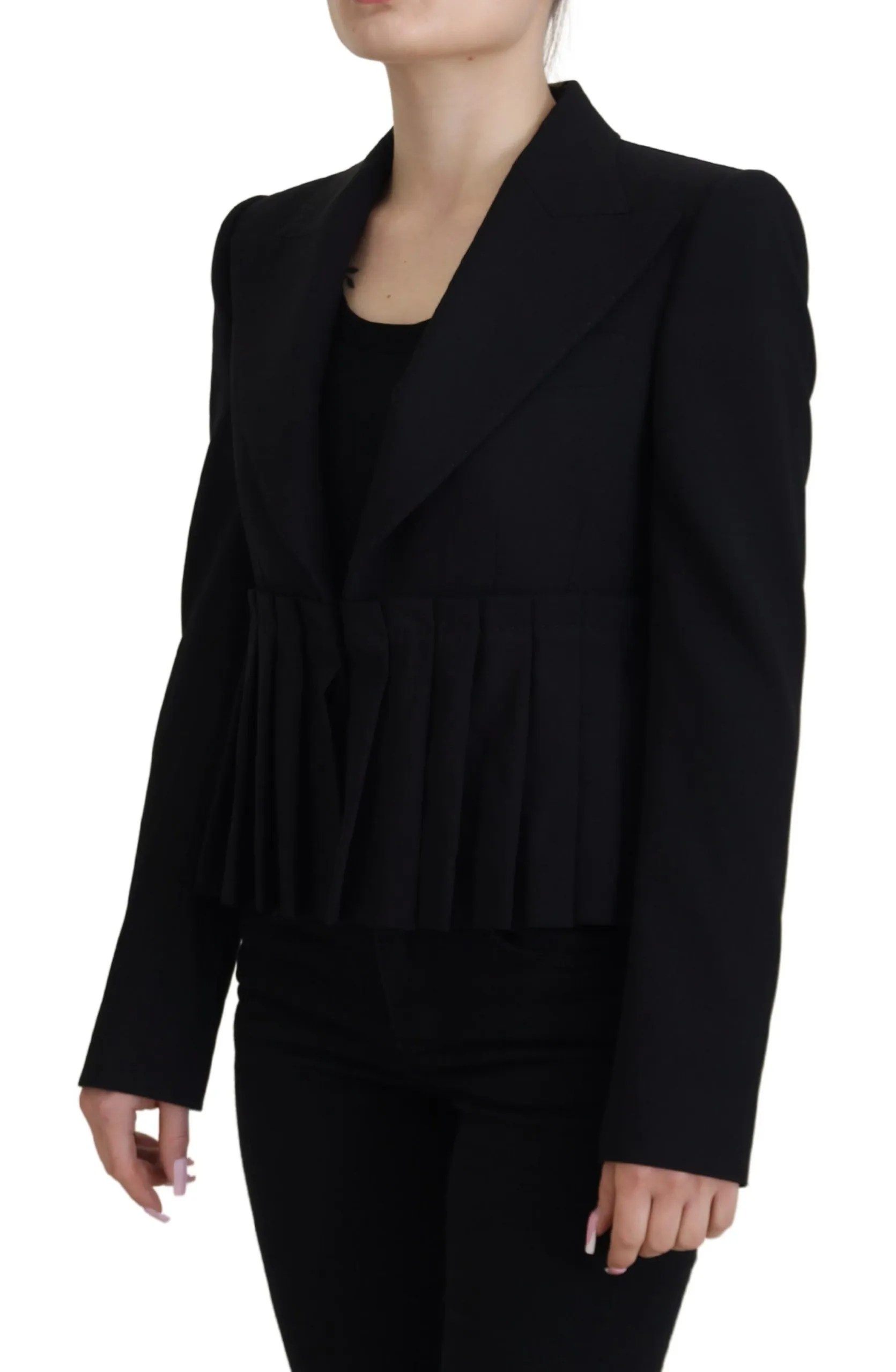 Dolce & Gabbana Women's Elegant Black Stretch Wool Blazer