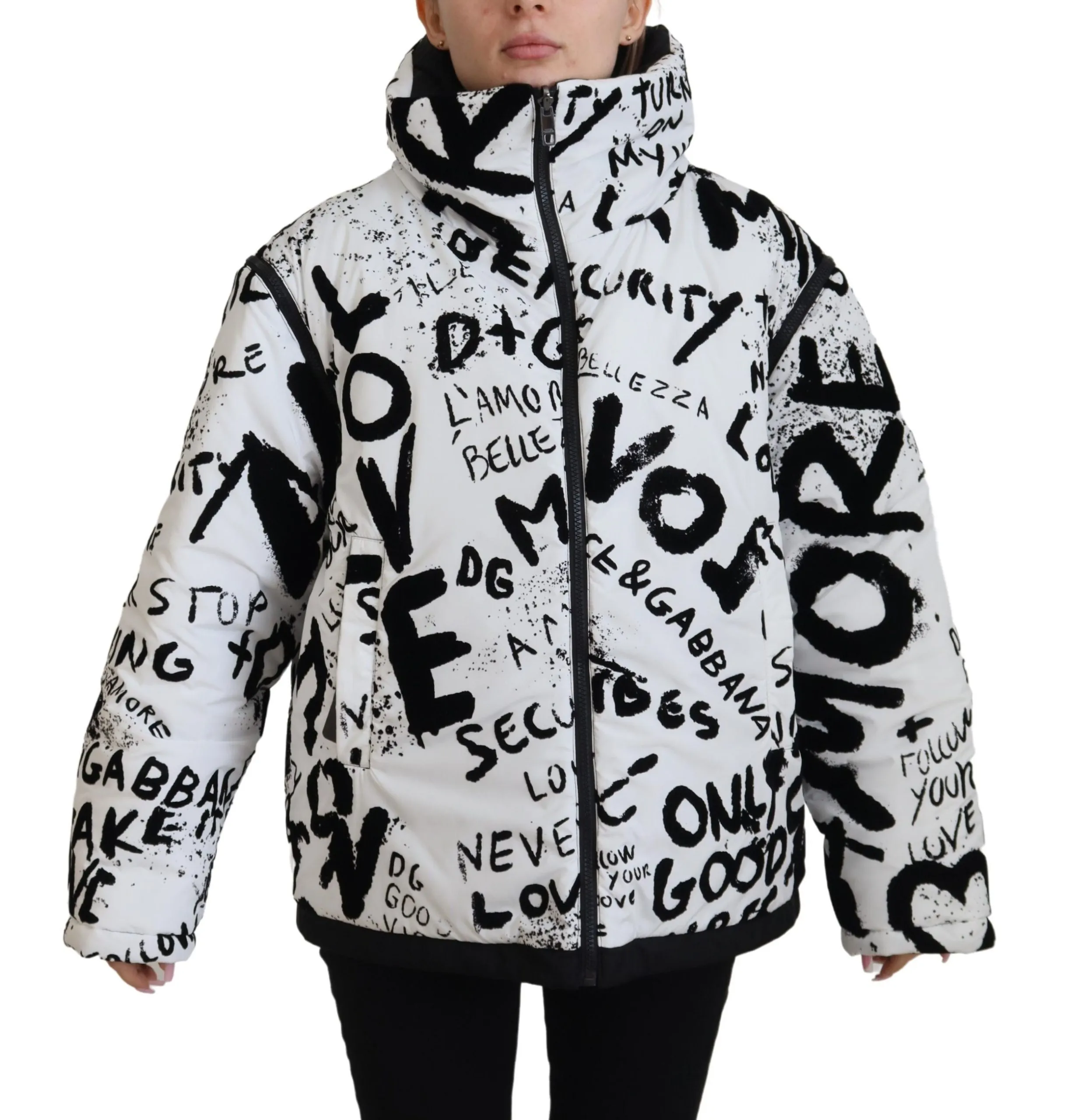 Dolce & Gabbana Women's Elegant Graphic Print Zip Jacket