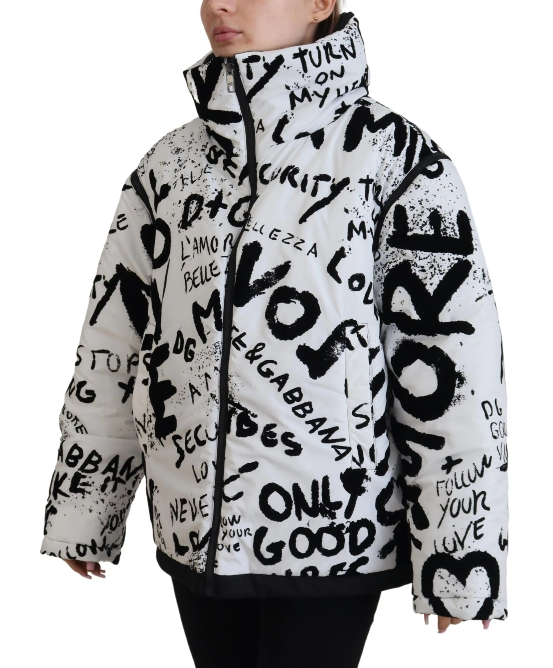 Dolce & Gabbana Women's Elegant Graphic Print Zip Jacket