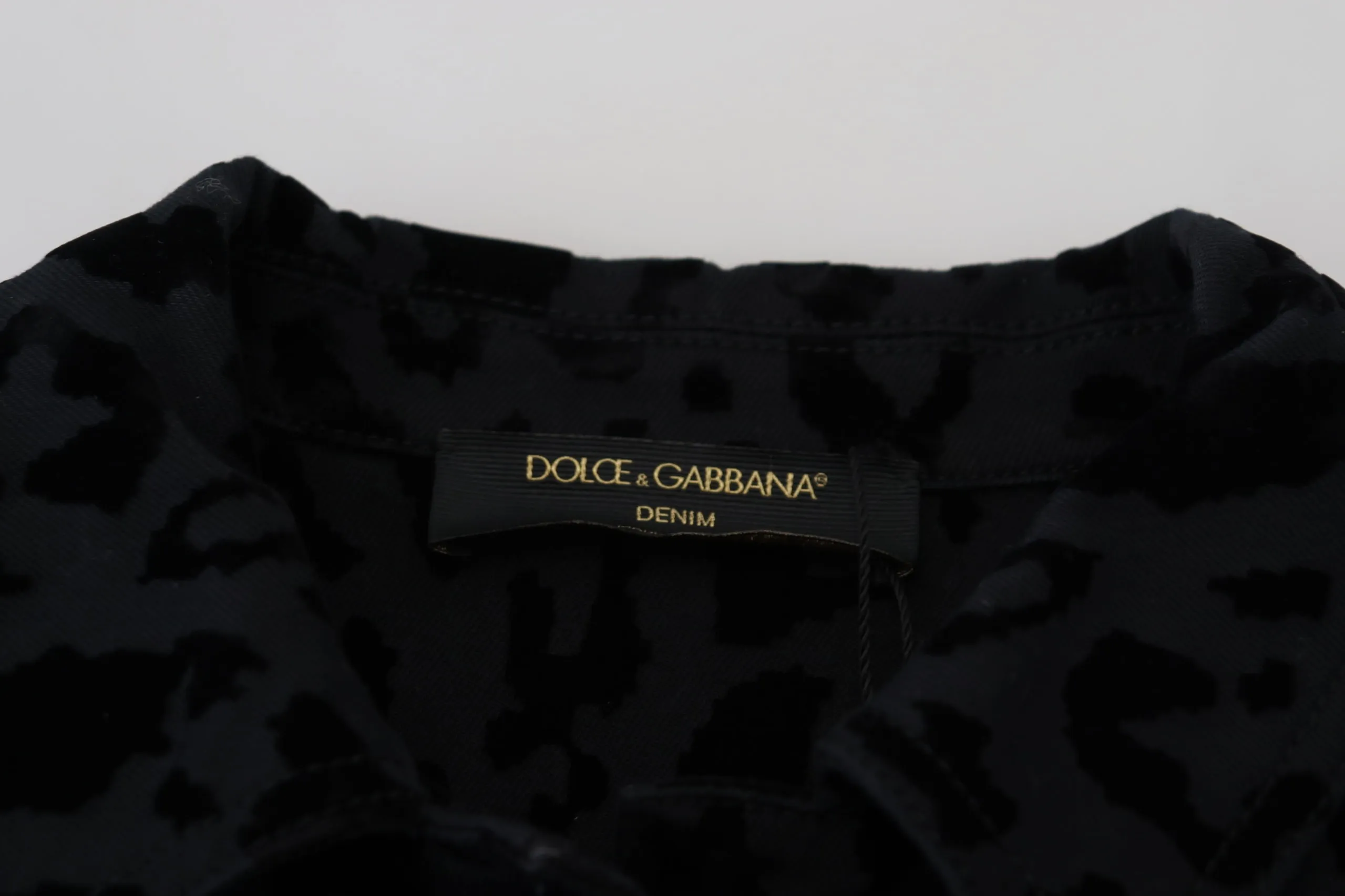 Dolce & Gabbana Women's Chic Leopard Pattern Denim Jacket
