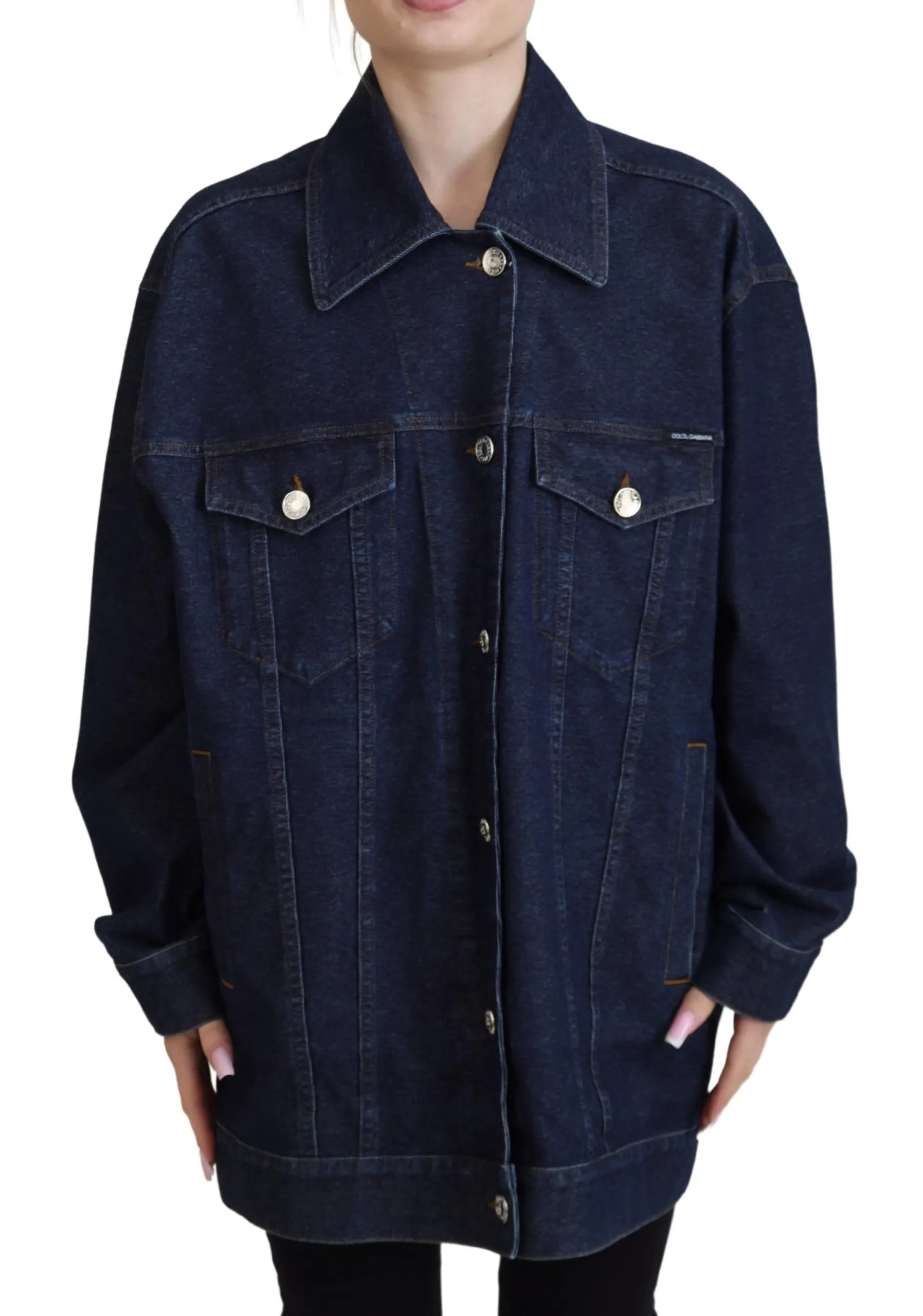 Dolce & Gabbana Women's Elegant Blue Denim Button-Down Jacket