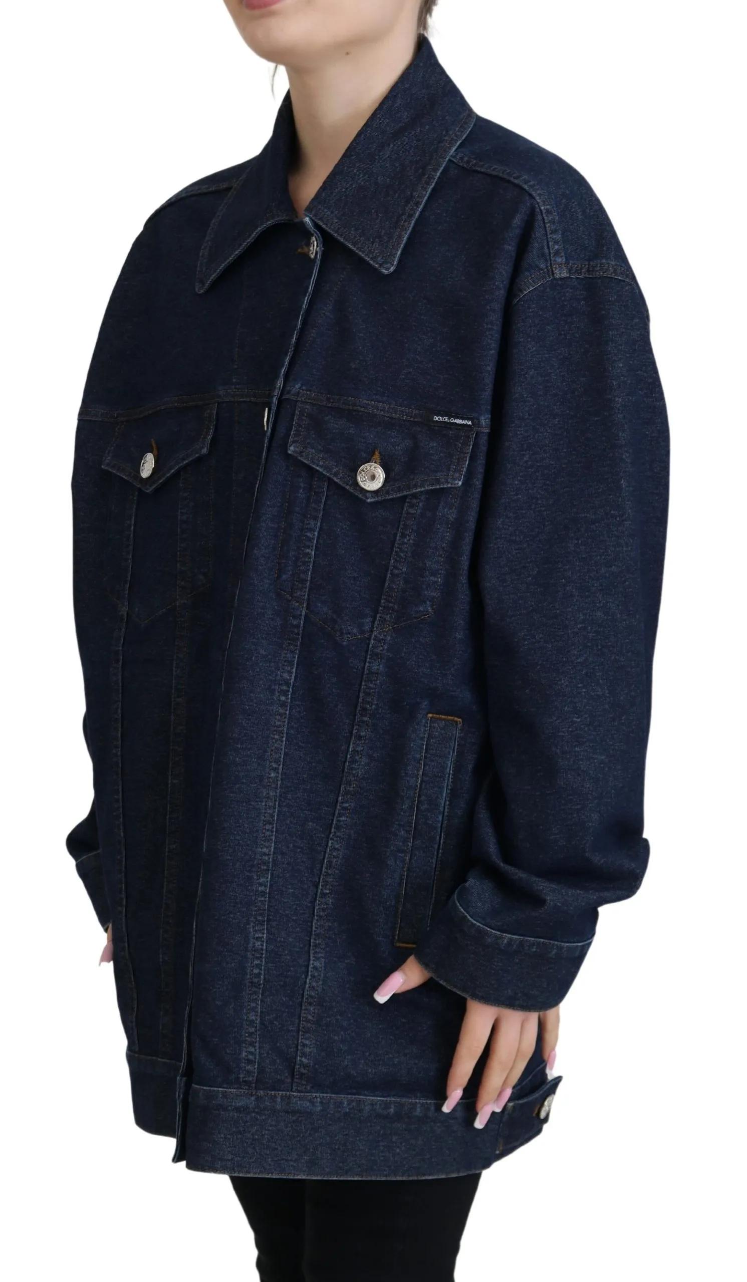 Dolce & Gabbana Women's Elegant Blue Denim Button-Down Jacket